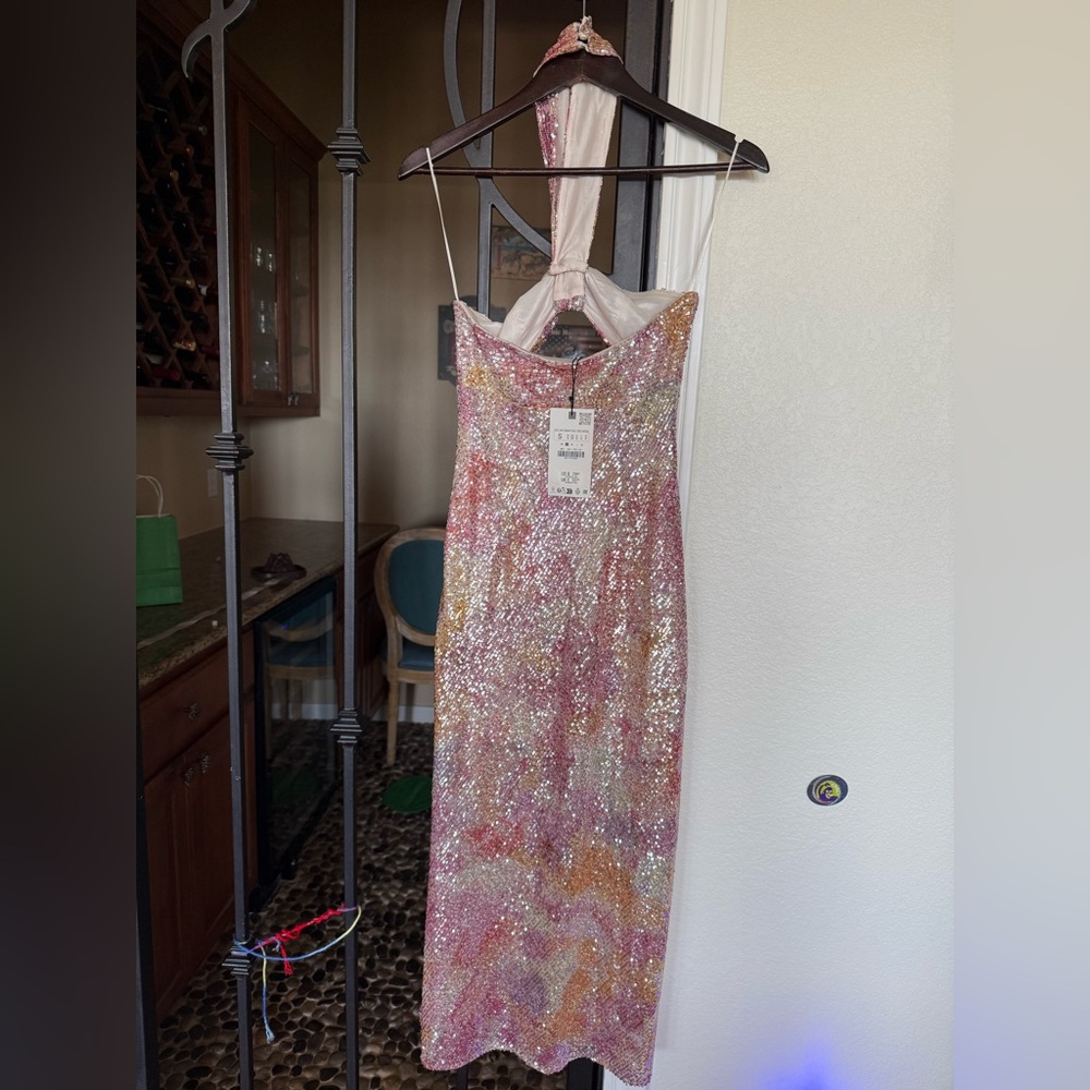 Zara sequin knotted halter dress - Picture 5 of 6
